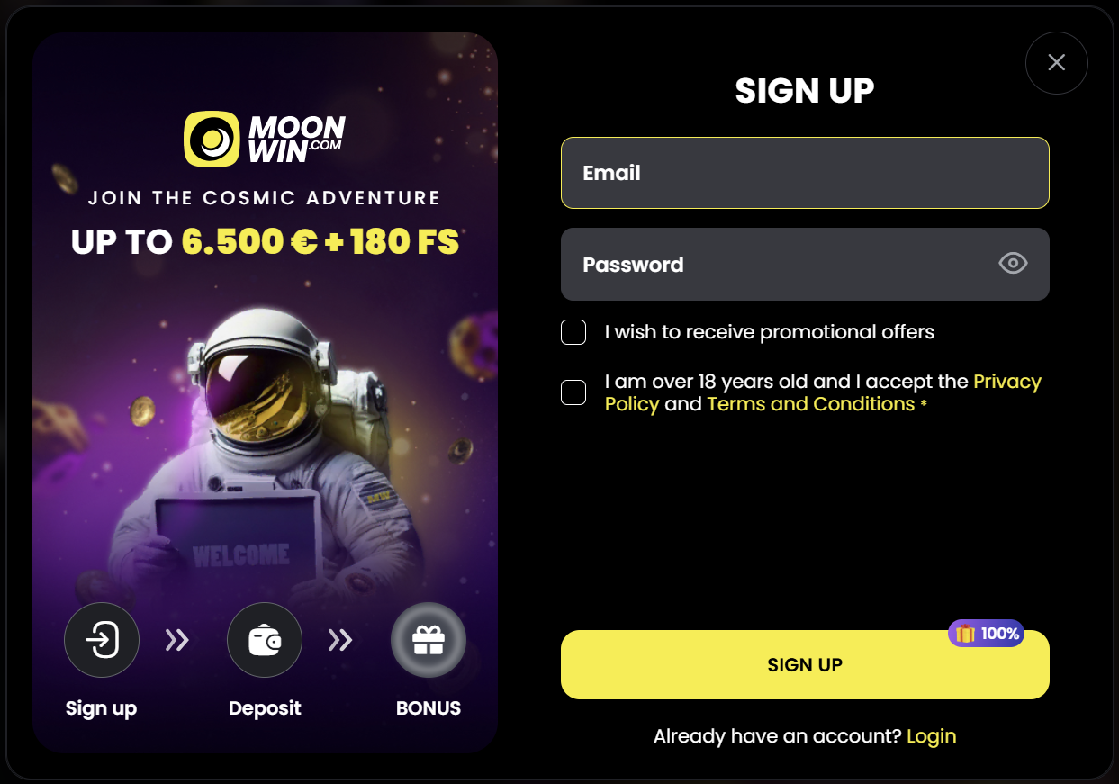Moonwin Casino Sign Up